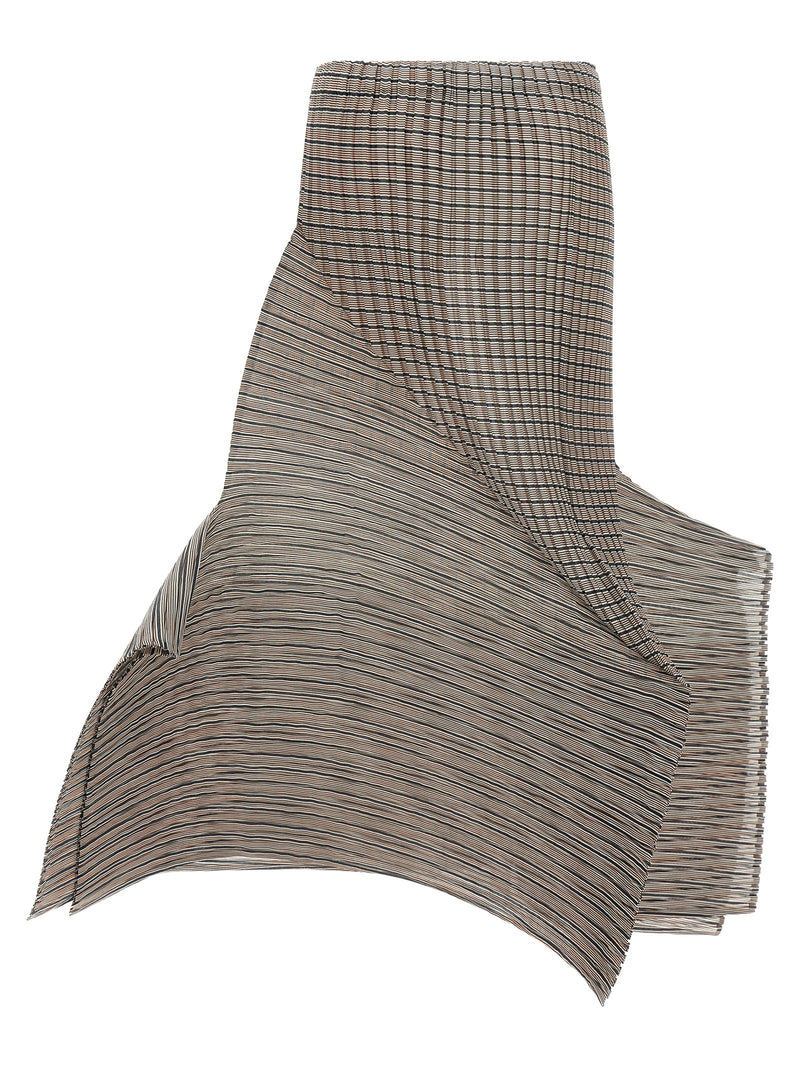 Mini-jupe Issey Miyake en polyester marron