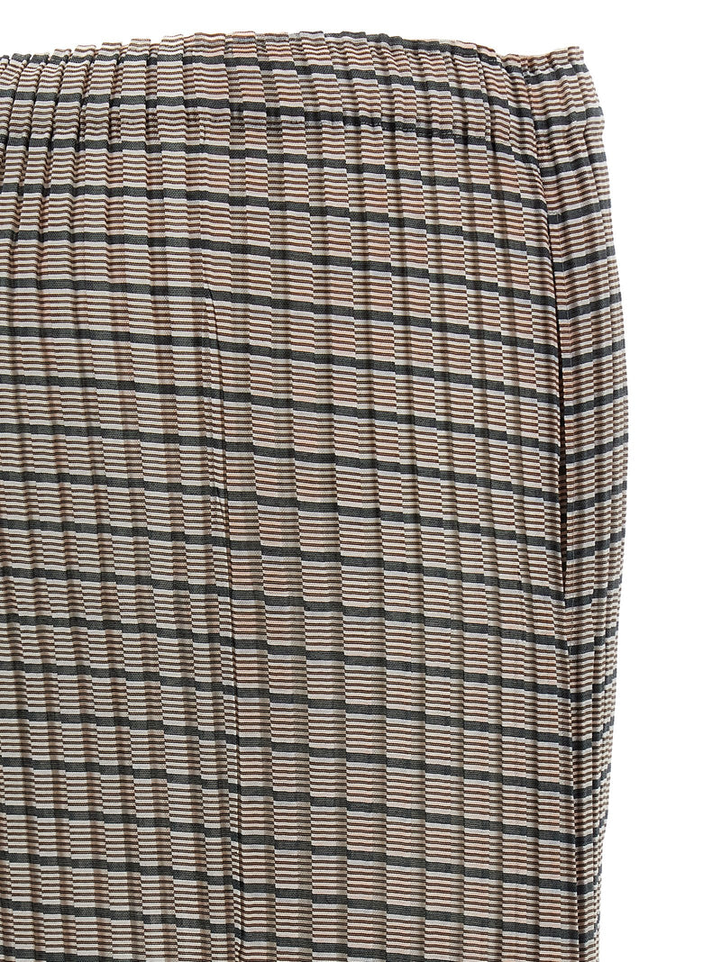 Mini-jupe Issey Miyake en polyester marron