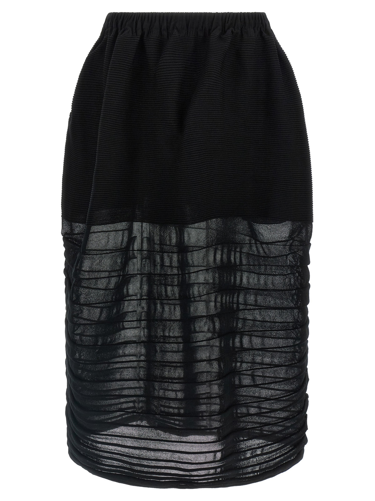 Issey Miyake Black Polyester Midi Skirt