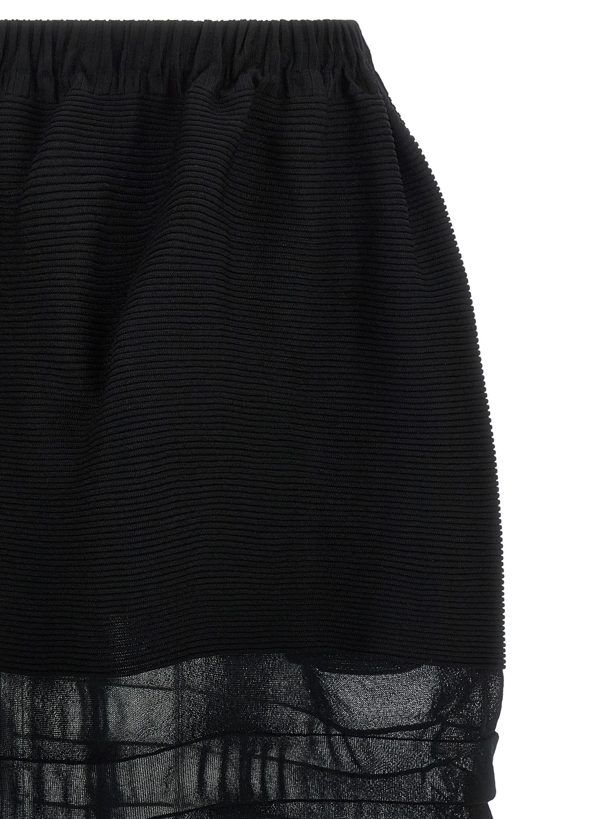 Issey Miyake Black Polyester Midi Skirt