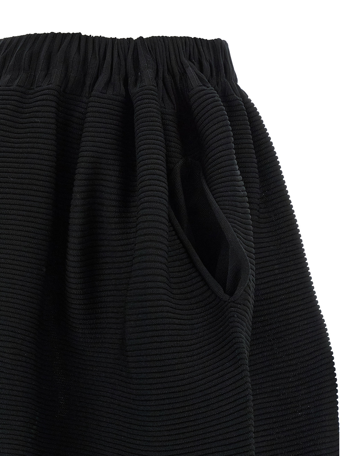 Issey Miyake Black Polyester Midi Skirt