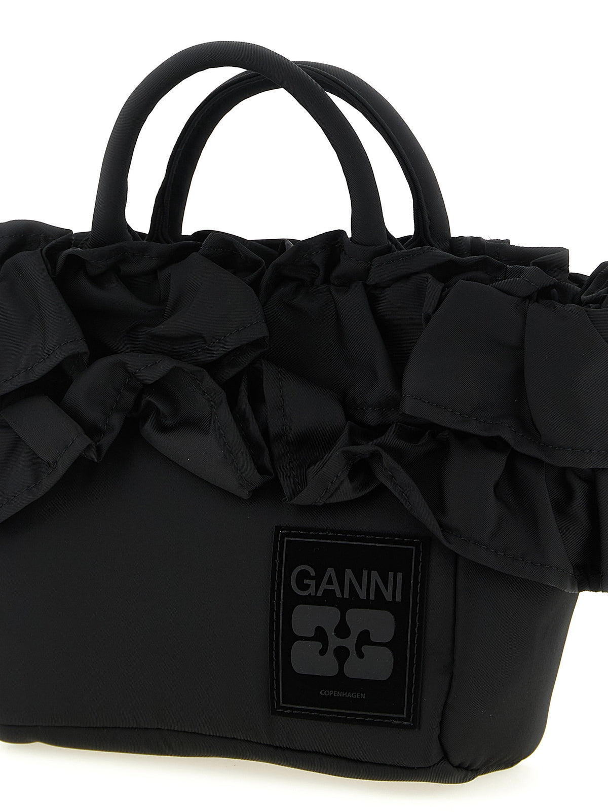 Sac à main en nylon noir Ganni