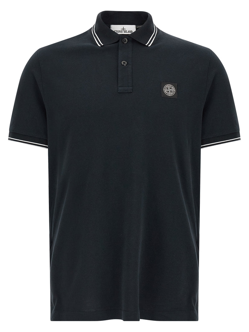 Polo en coton bleu Stone Island