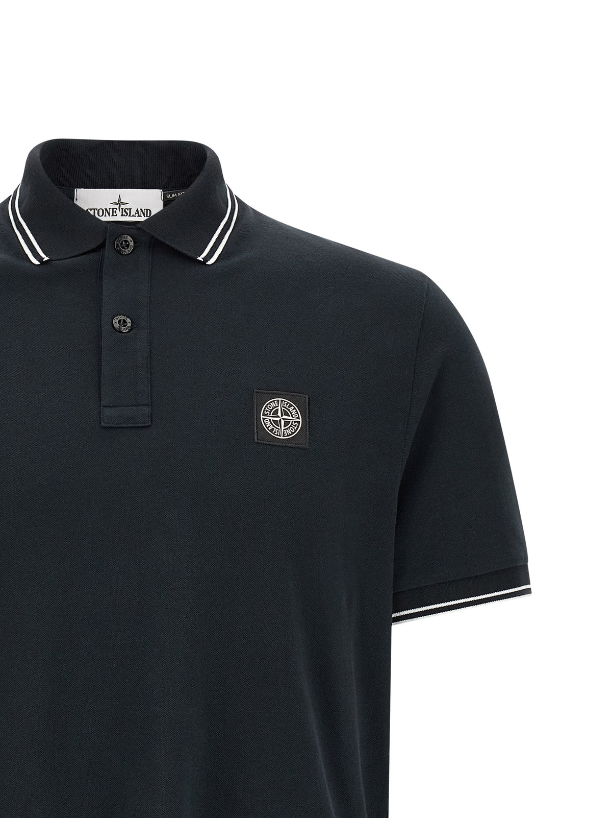 Polo en coton bleu Stone Island