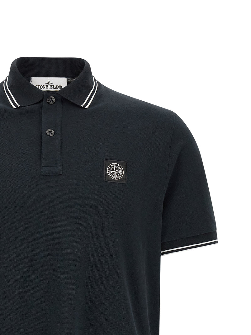 Polo en coton bleu Stone Island