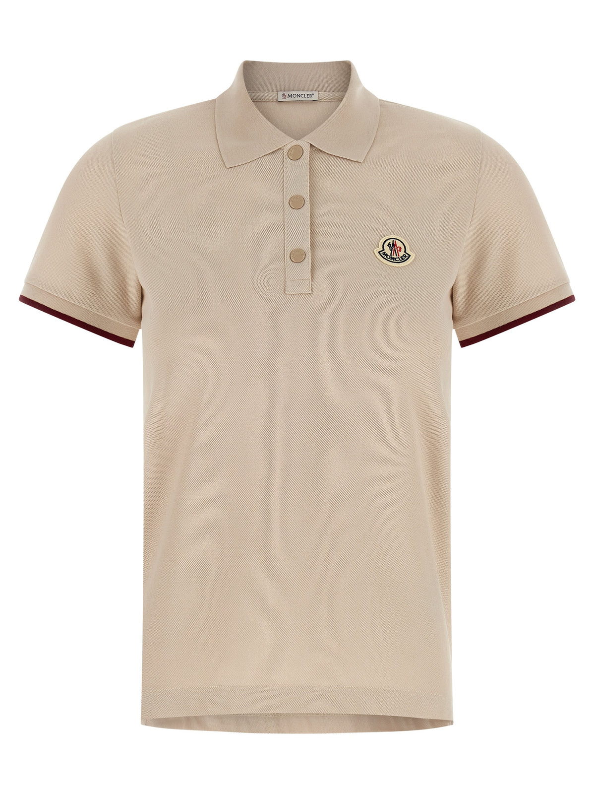 Polo Moncler beige en coton