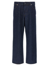 Stone Island Blue Cotton Relaxed Fit Jeans