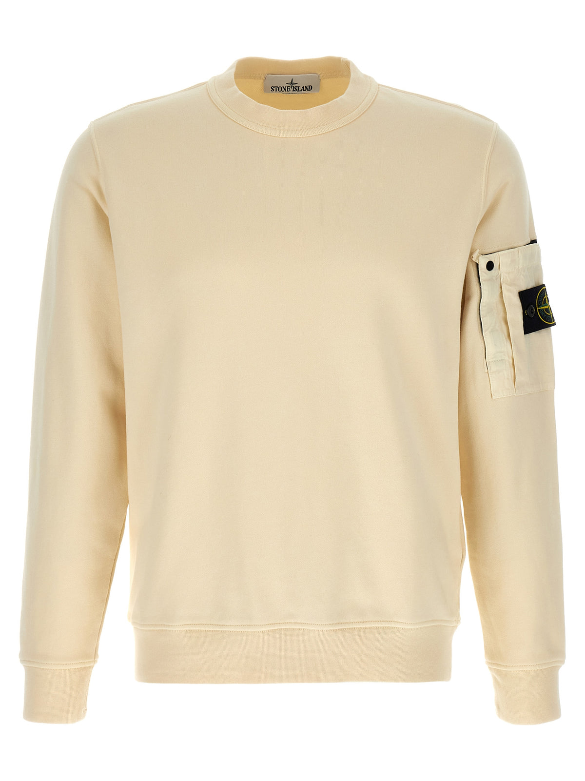 Sweat-shirt en coton beige Stone Island
