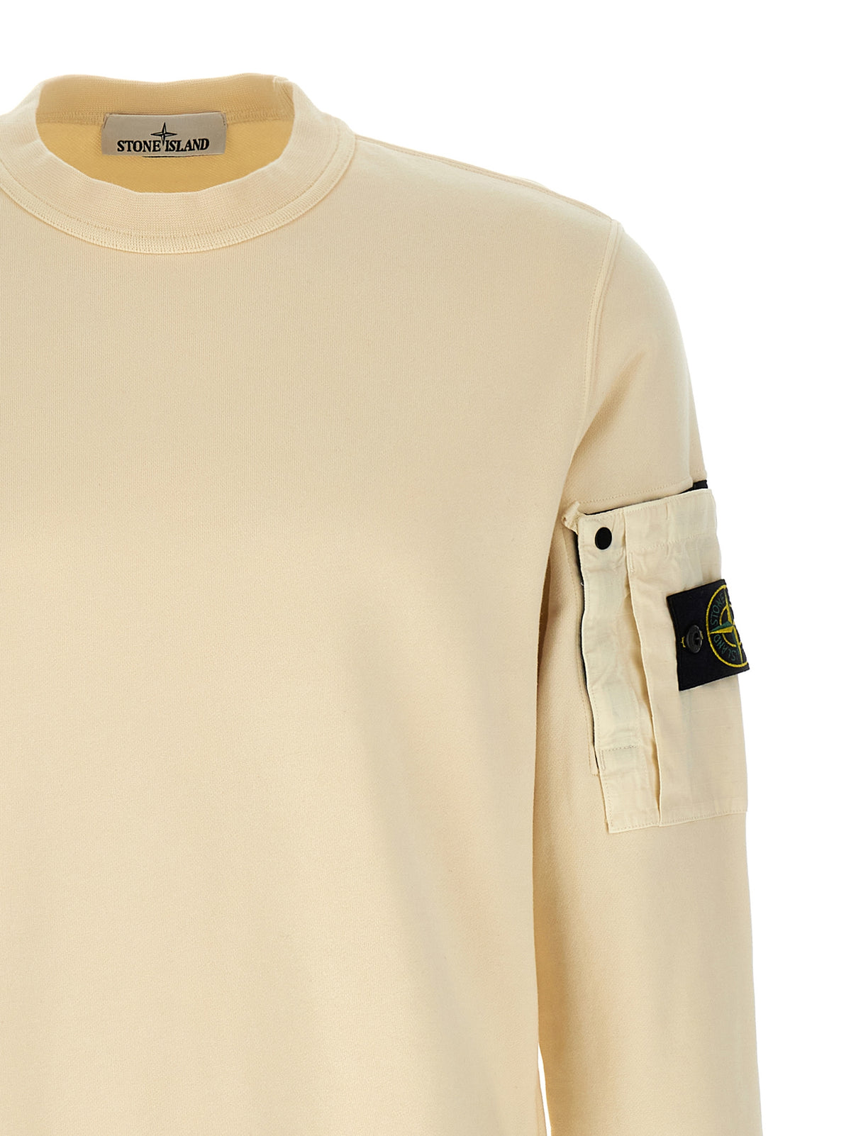 Sweat-shirt en coton beige Stone Island