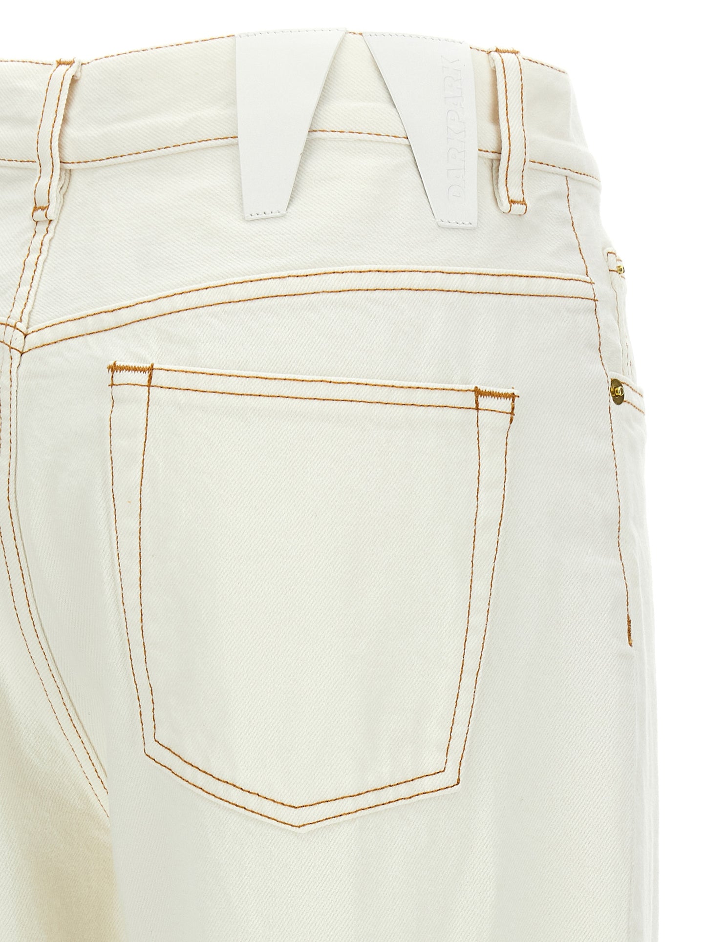 Darkpark White Cotton Straight-Leg Jeans