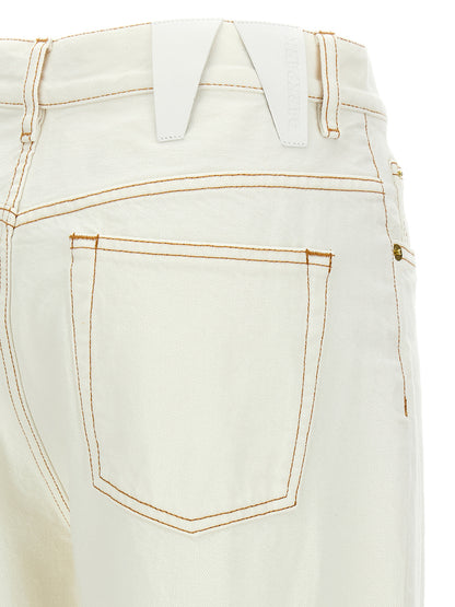 Darkpark White Cotton Straight-Leg Jeans