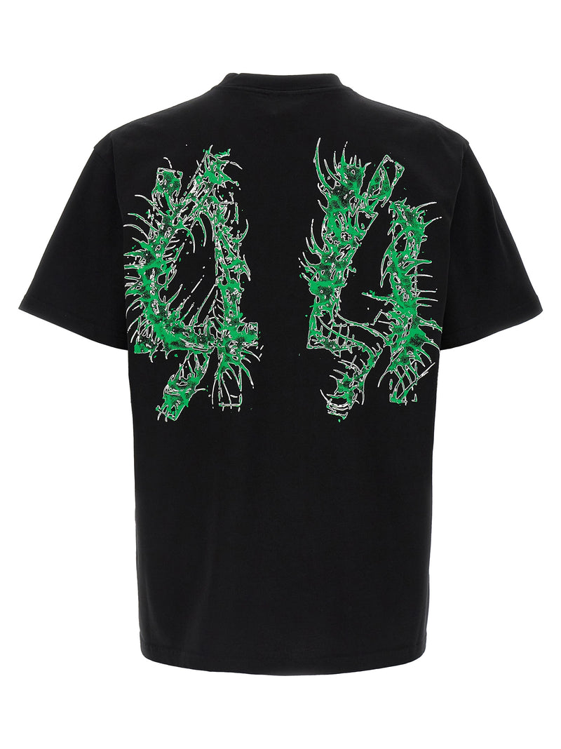 44 Label Group Black Cotton Centipede T-Shirt