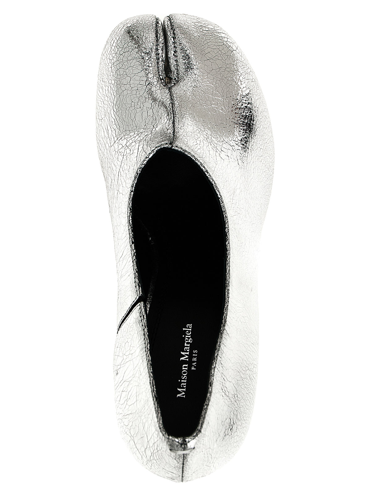 Maison Margiela Silver Calfskin Mid Heel Pumps