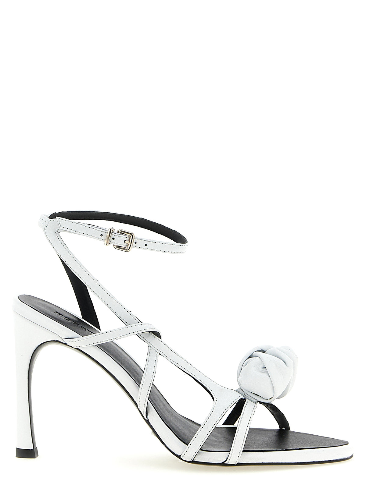 ROTATE BIRGER CHRISTENSEN White Calfskin Stiletto Heel Sandals