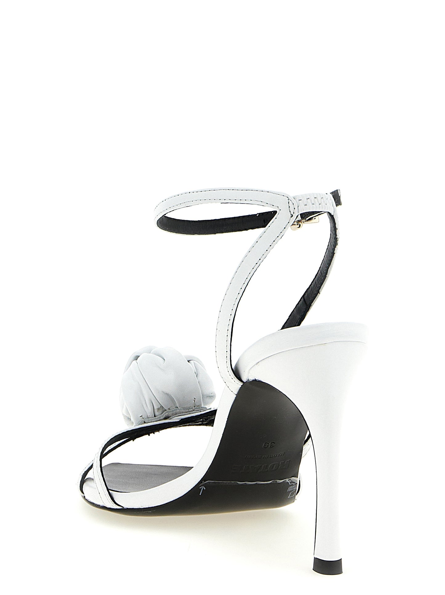 ROTATE BIRGER CHRISTENSEN White Calfskin Stiletto Heel Sandals