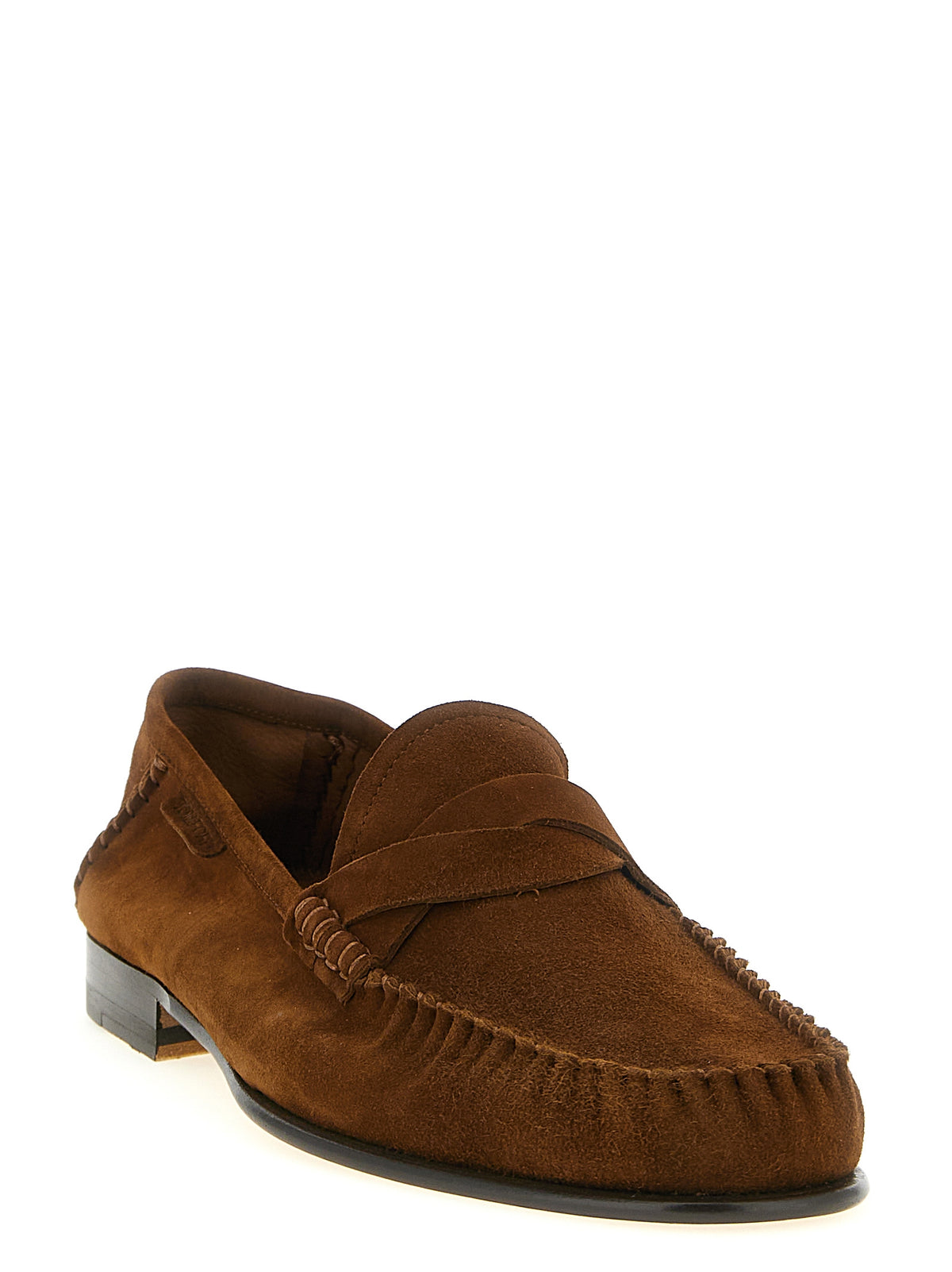 Mocassins à enfiler en daim marron Tom Ford