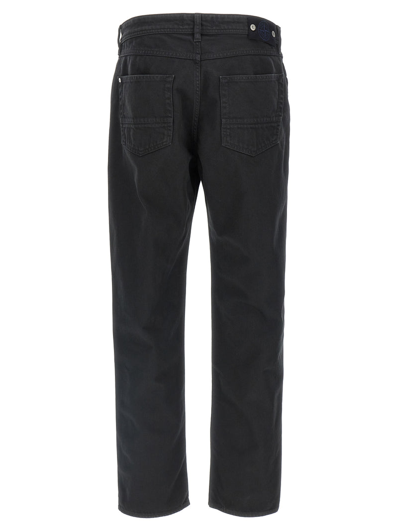 Jean droit en coton noir Stone Island