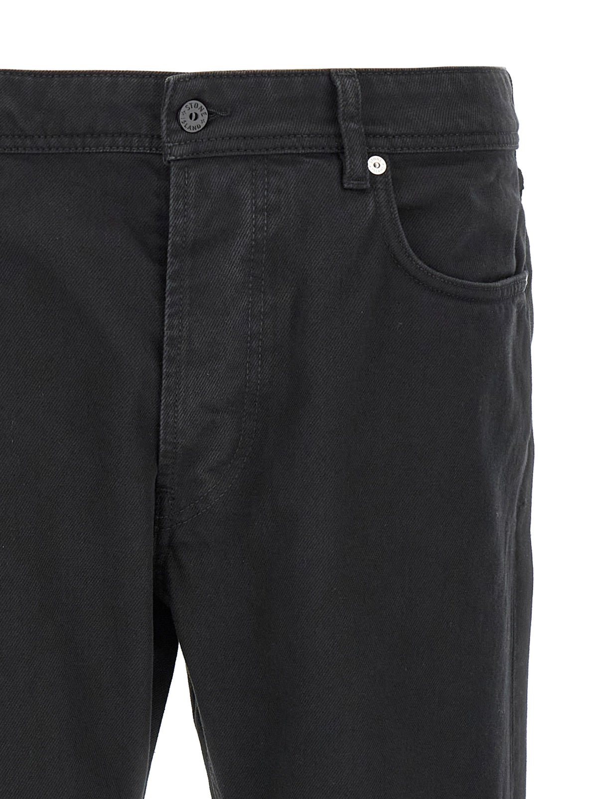 Jean droit en coton noir Stone Island