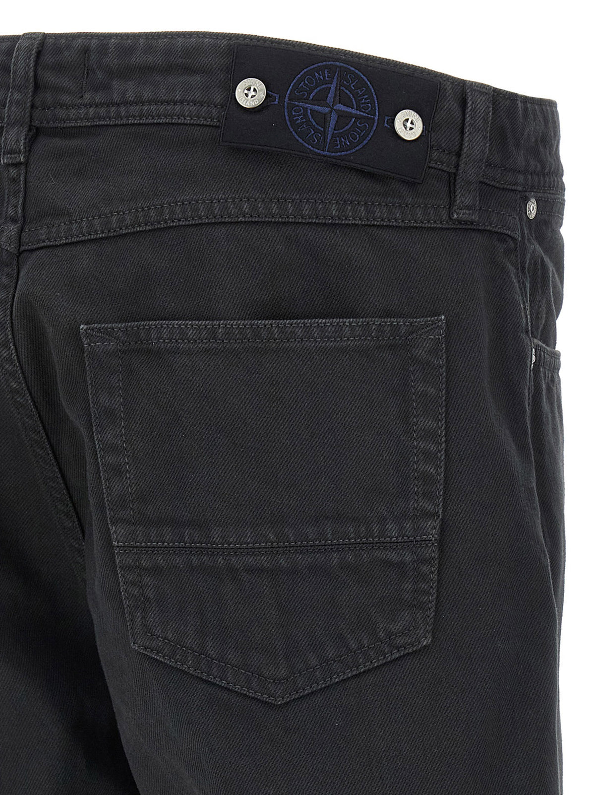 Jean droit en coton noir Stone Island