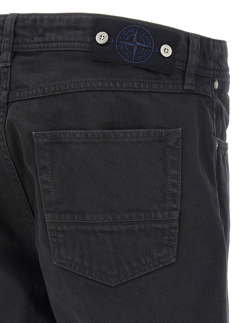 Jean droit en coton noir Stone Island