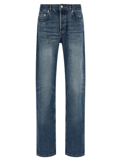 A.P.C. Blue Cotton Straight-Leg Jeans