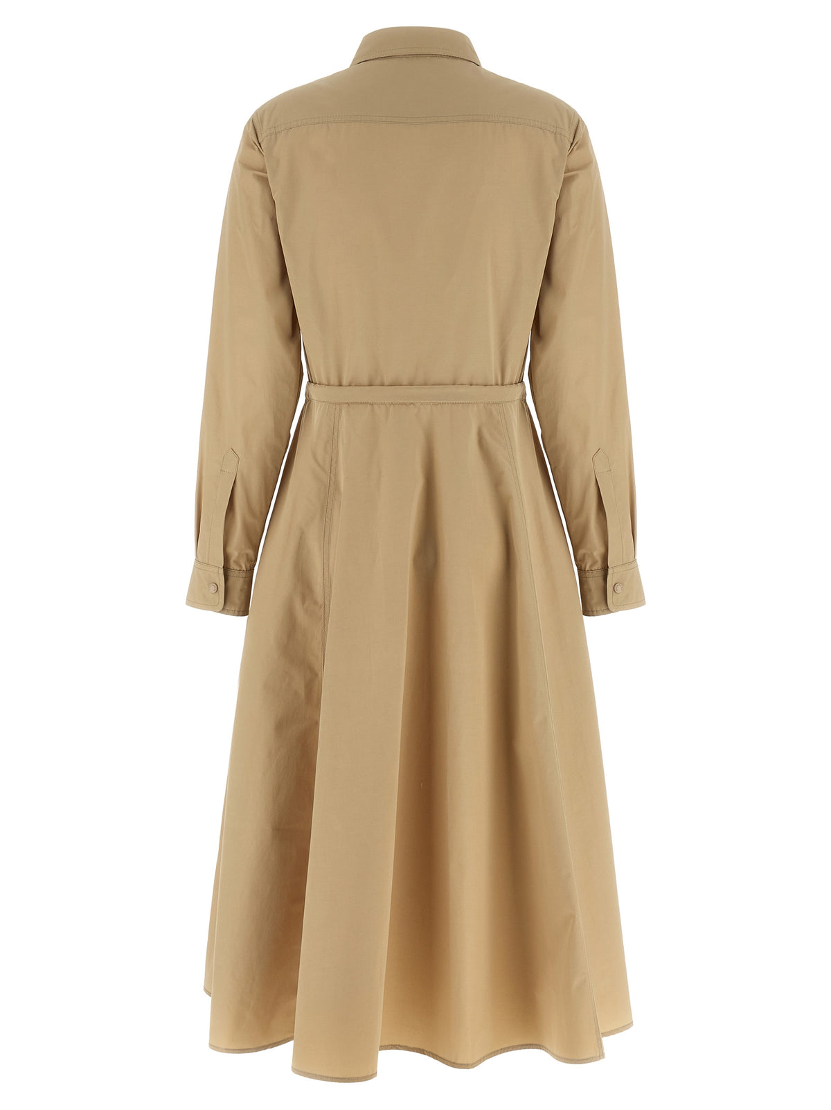 Moncler Robe Longue Beige en Polyester