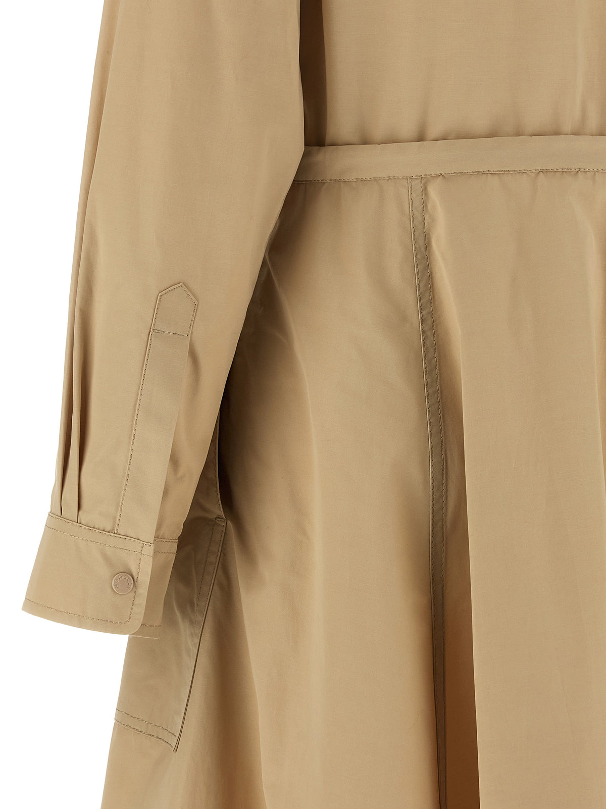 Moncler Robe Longue Beige en Polyester
