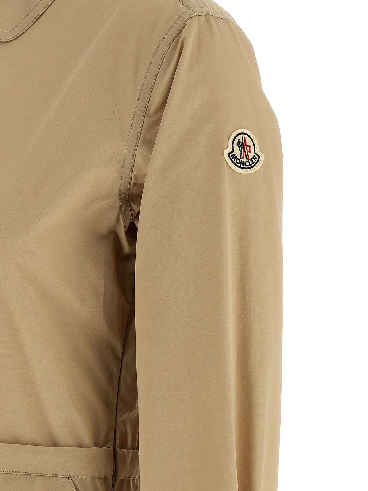 Moncler Robe Longue Beige en Polyester