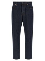 Stone Island Blue Cotton Straight-Leg Jeans for Men