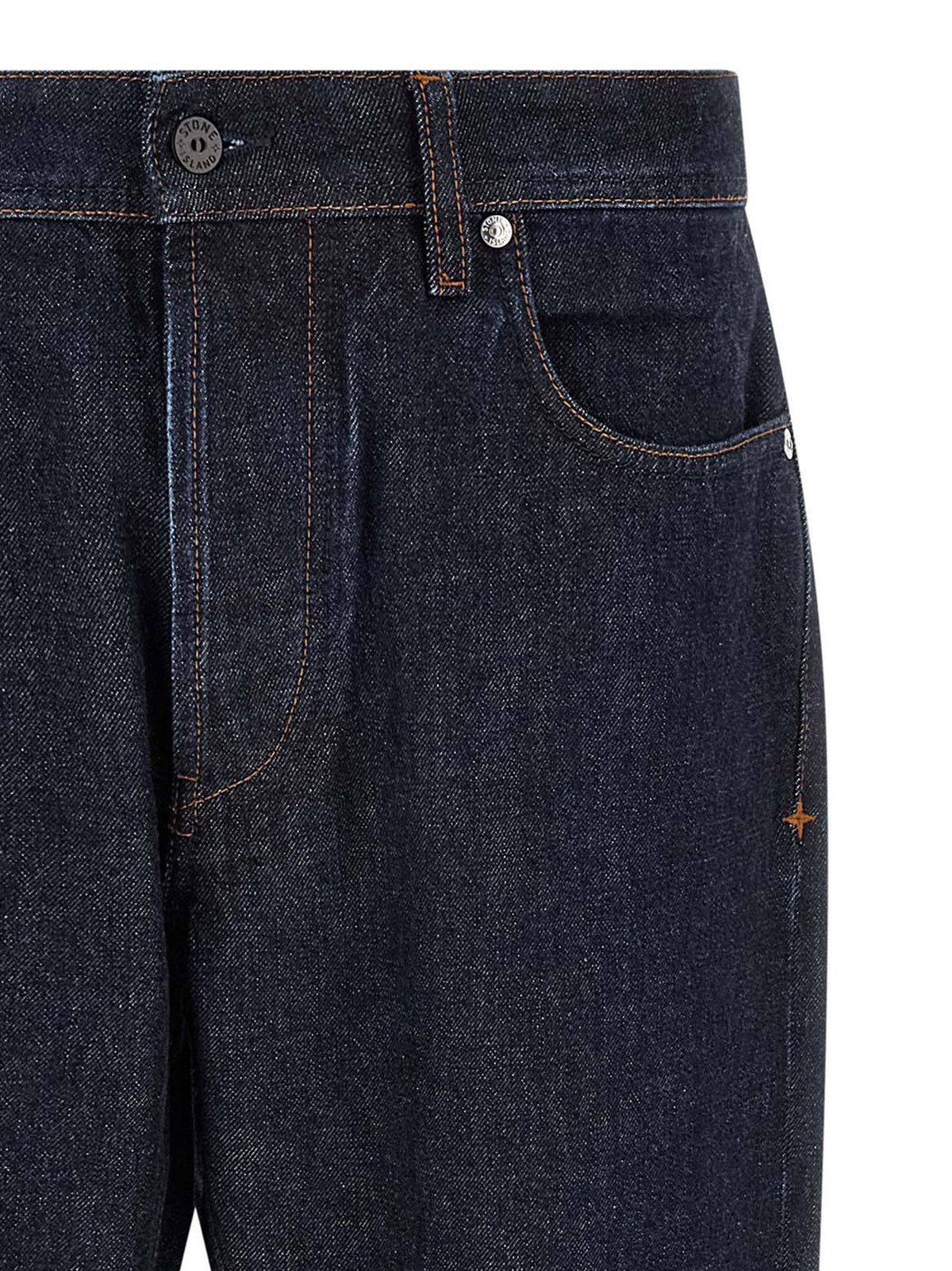 Stone Island Blue Cotton Straight-Leg Jeans for Men