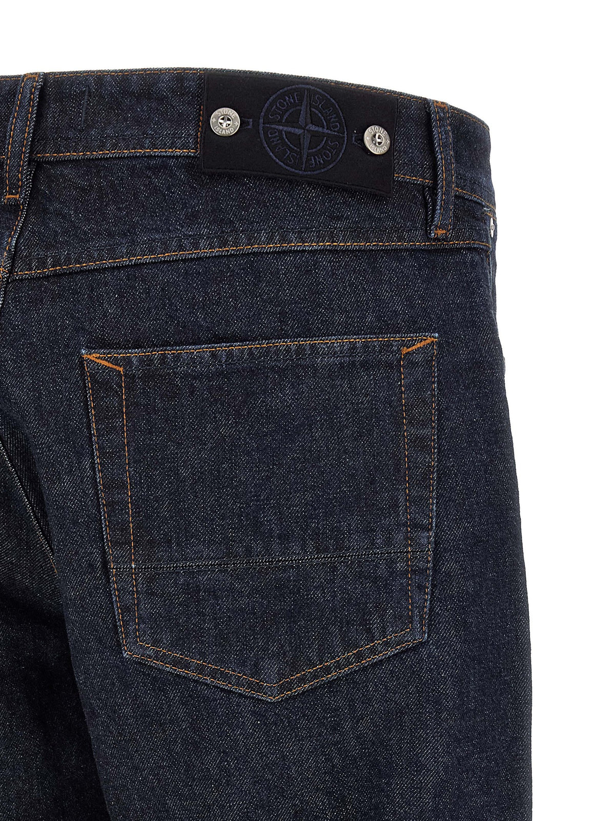Stone Island Blue Cotton Straight-Leg Jeans for Men