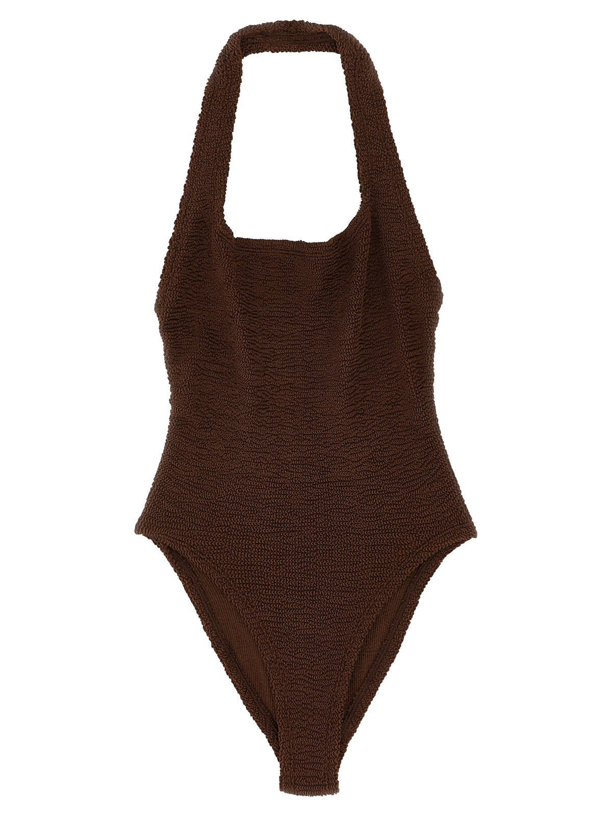 Hunza G Sandy Brown Polyamide One-Piece Swimsuit
