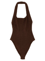 Hunza G Sandy Brown Polyamide One-Piece Swimsuit
