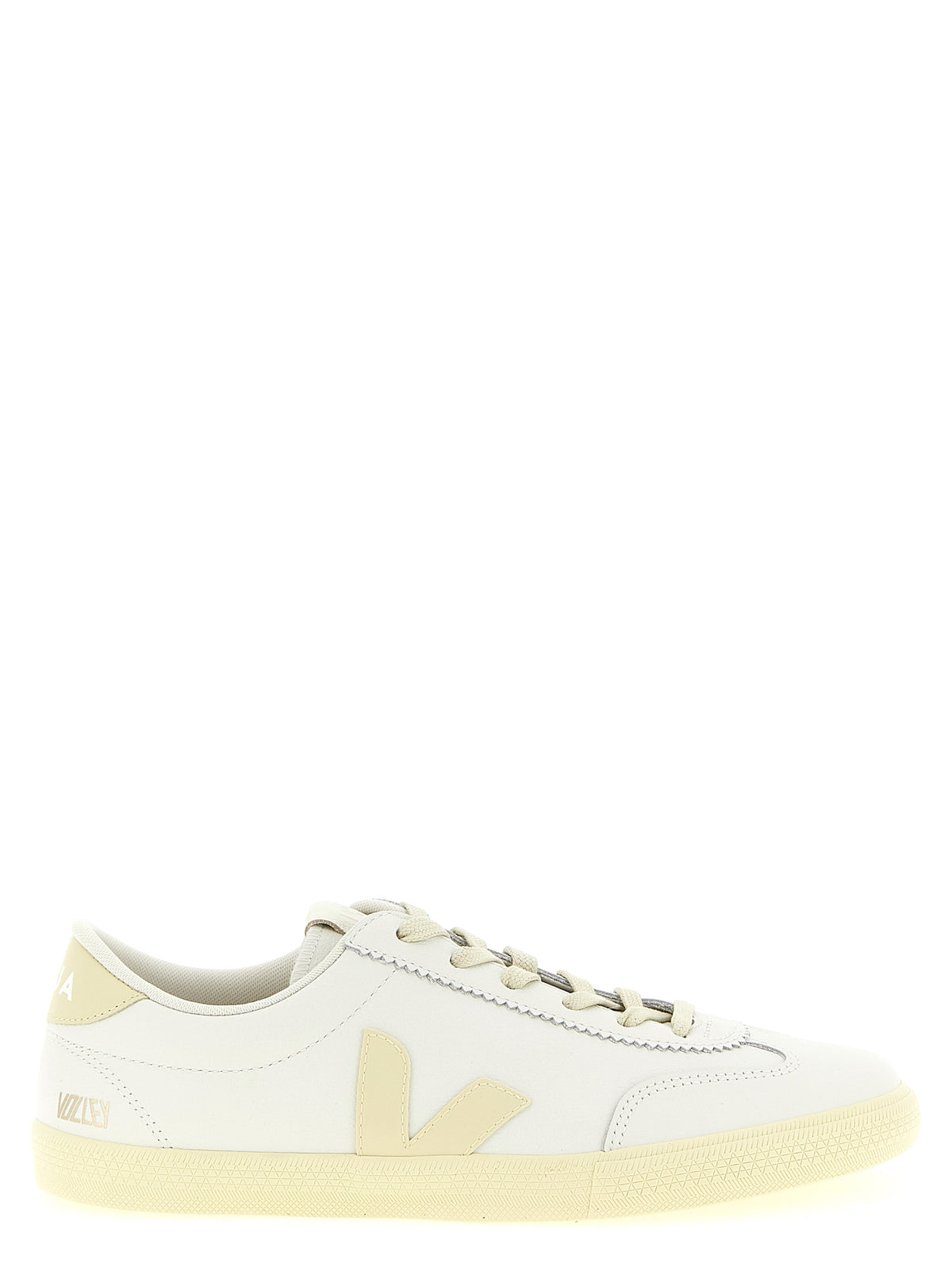 Veja White Calfskin Sneakers - Volley Signature