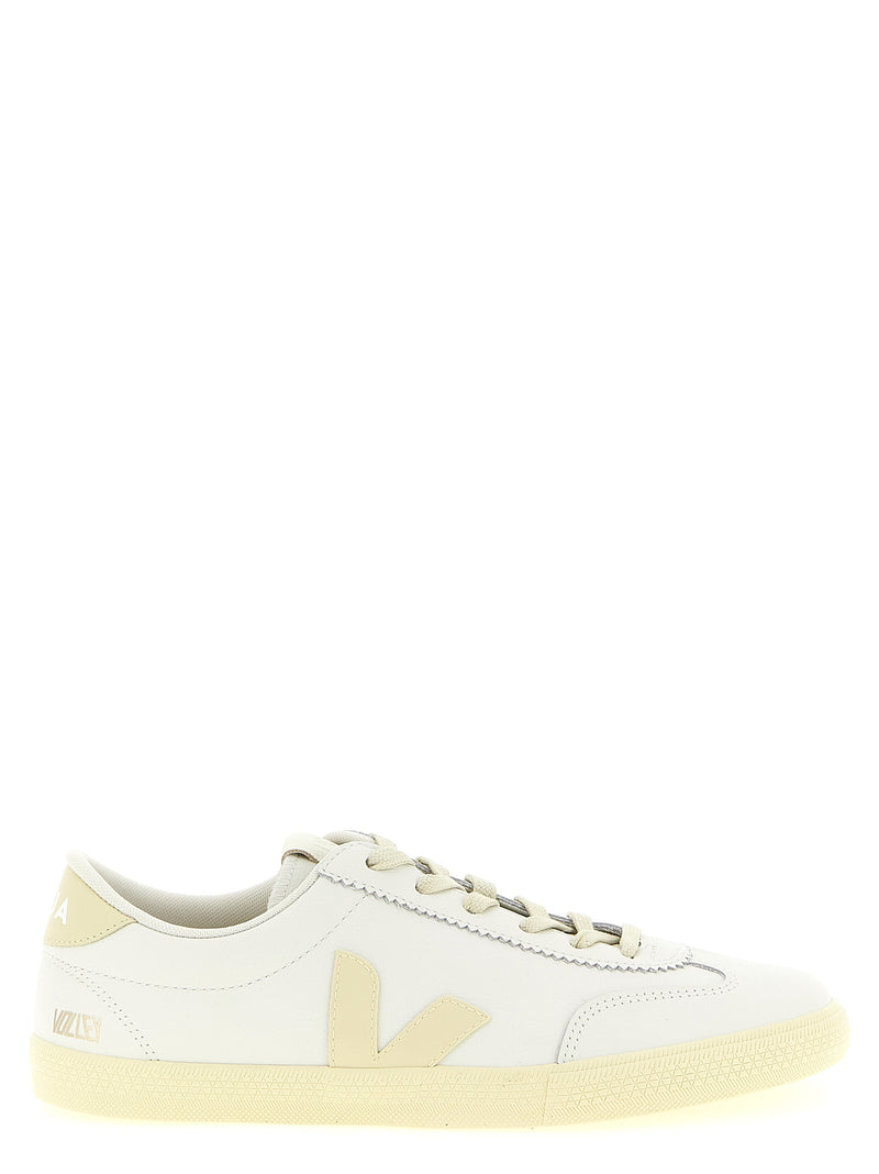 Veja White Calfskin Sneakers - Volley Signature