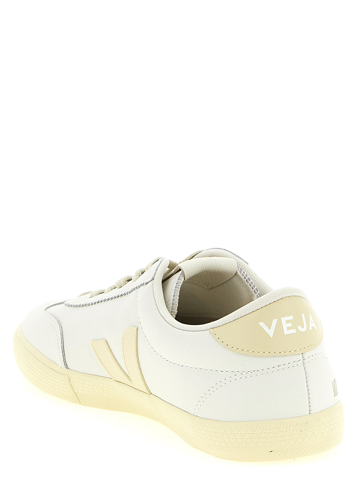 Veja White Calfskin Sneakers - Volley Signature