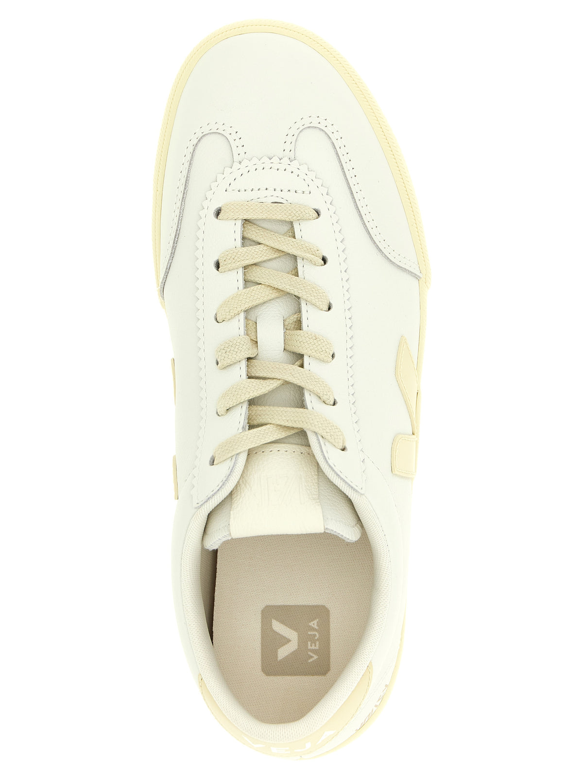 Veja White Calfskin Sneakers - Volley Signature