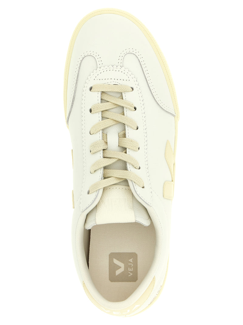 Veja White Calfskin Sneakers - Volley Signature