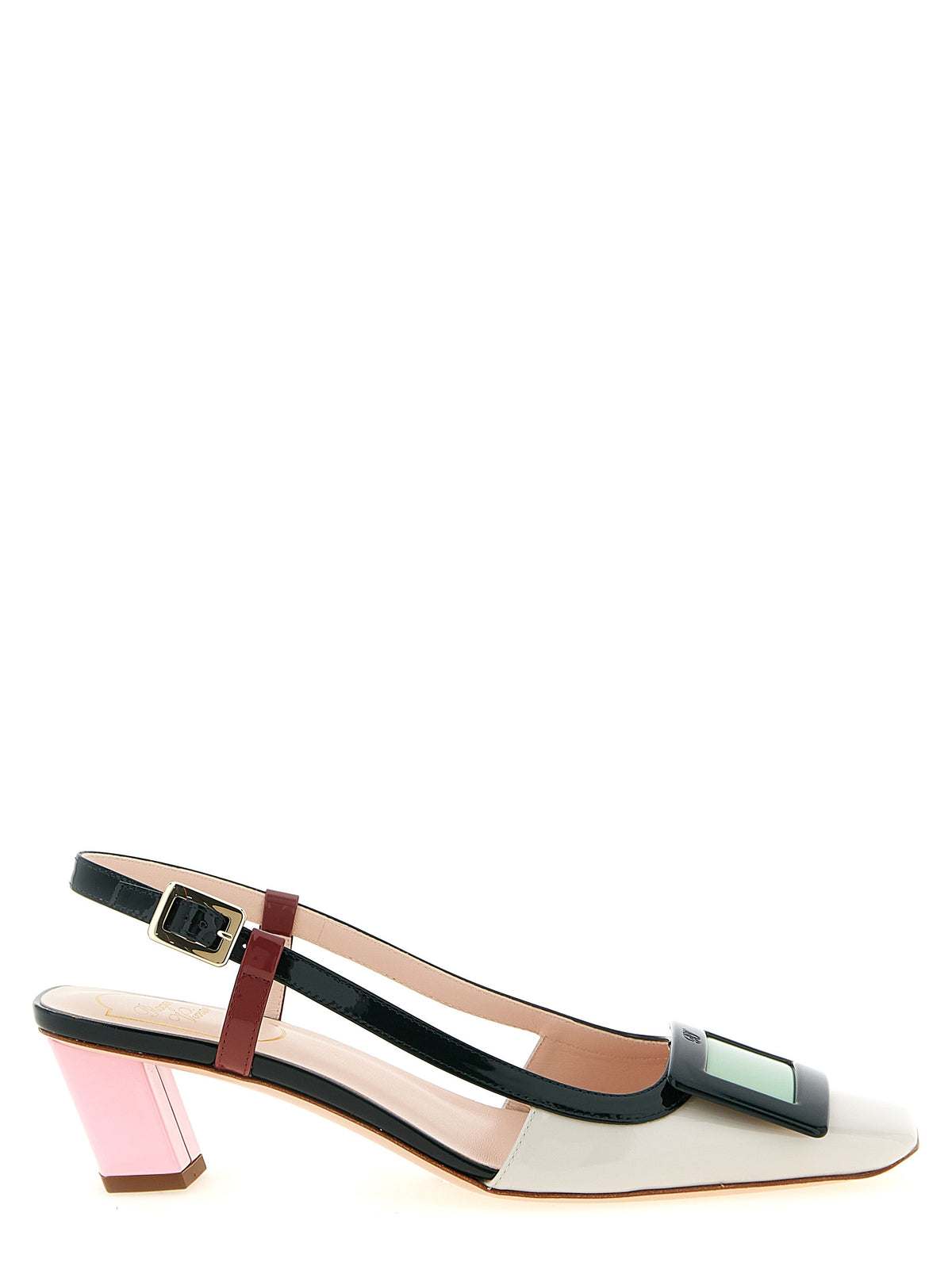 Roger Vivier Belle Vivier Multicolor Calfskin Mid Heel Pumps