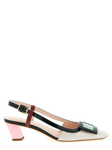 Roger Vivier Belle Vivier Multicolor Calfskin Mid Heel Pumps