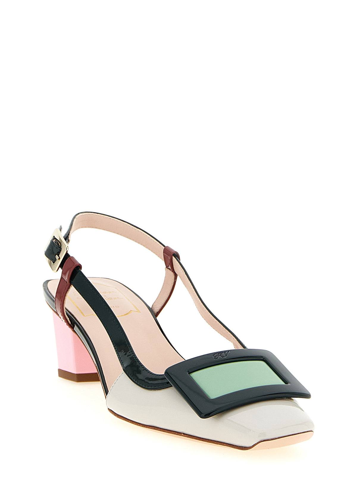 Roger Vivier Belle Vivier Multicolor Calfskin Mid Heel Pumps