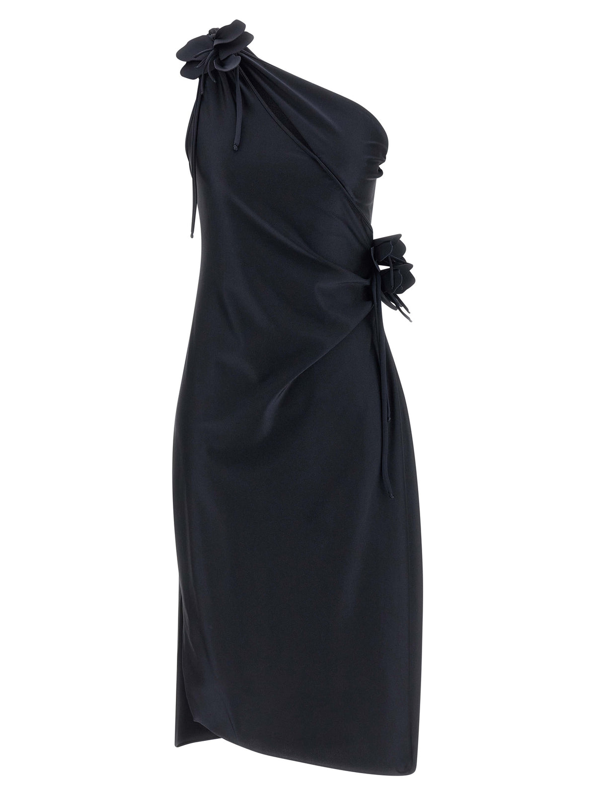 Coperni Black Polyamide Midi Dress - Asymmetric Design