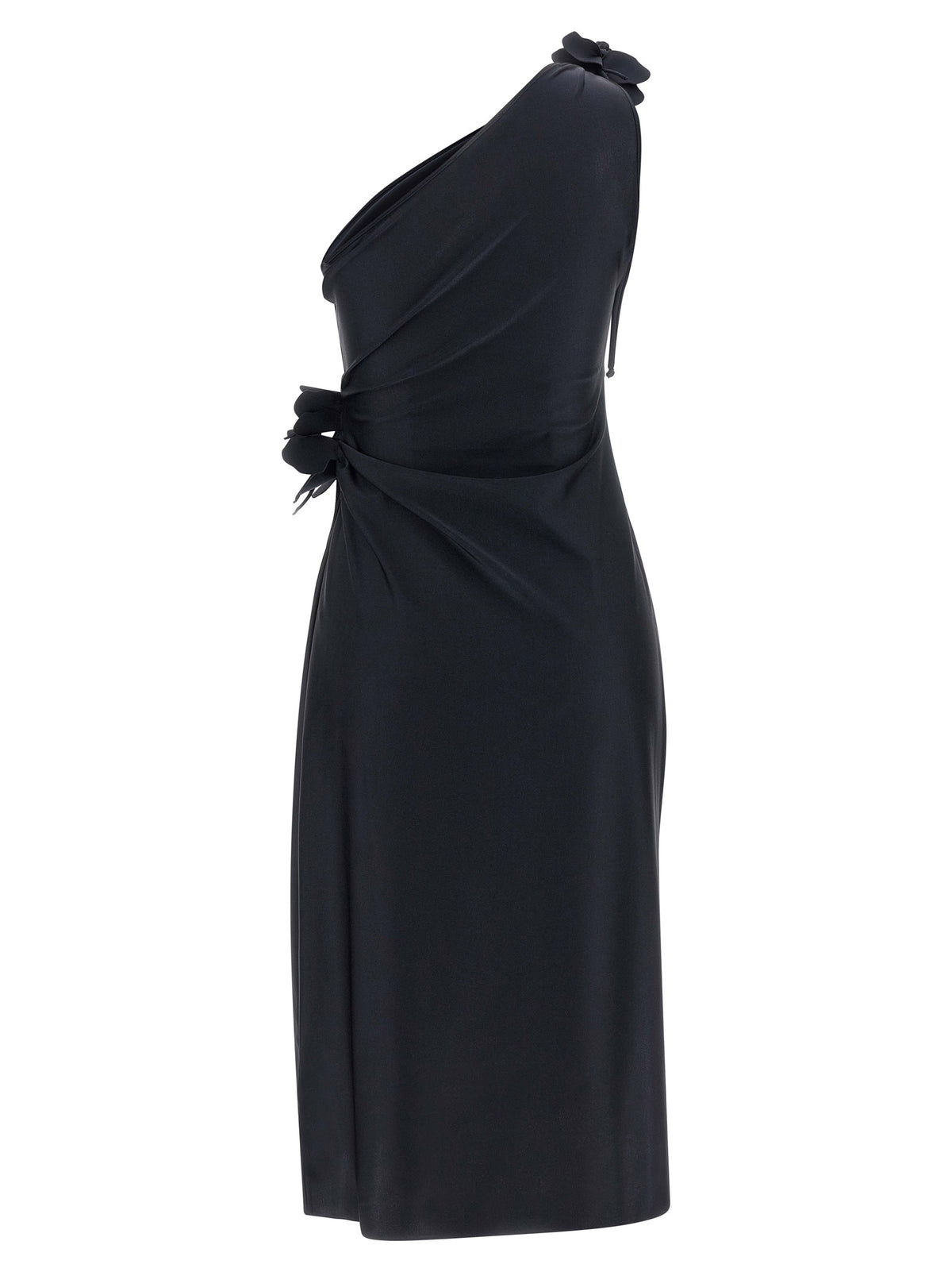 Coperni Black Polyamide Midi Dress - Asymmetric Design