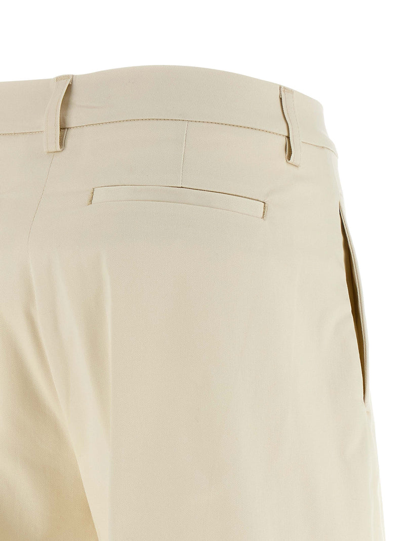 THELATEST Deva White Cotton Casual Pants for Women