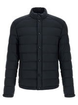 Doudoune longue Moncler en polyamide bleu