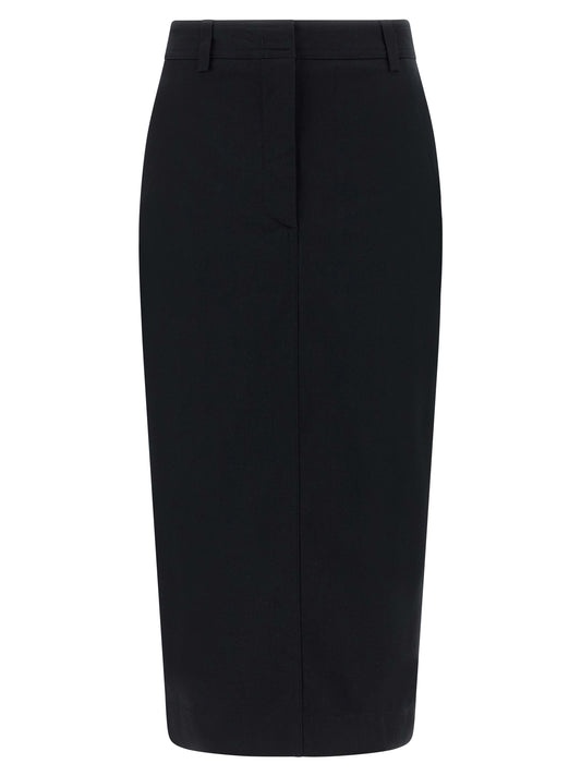 Jupe midi en coton noir NOUVEAUTÉ