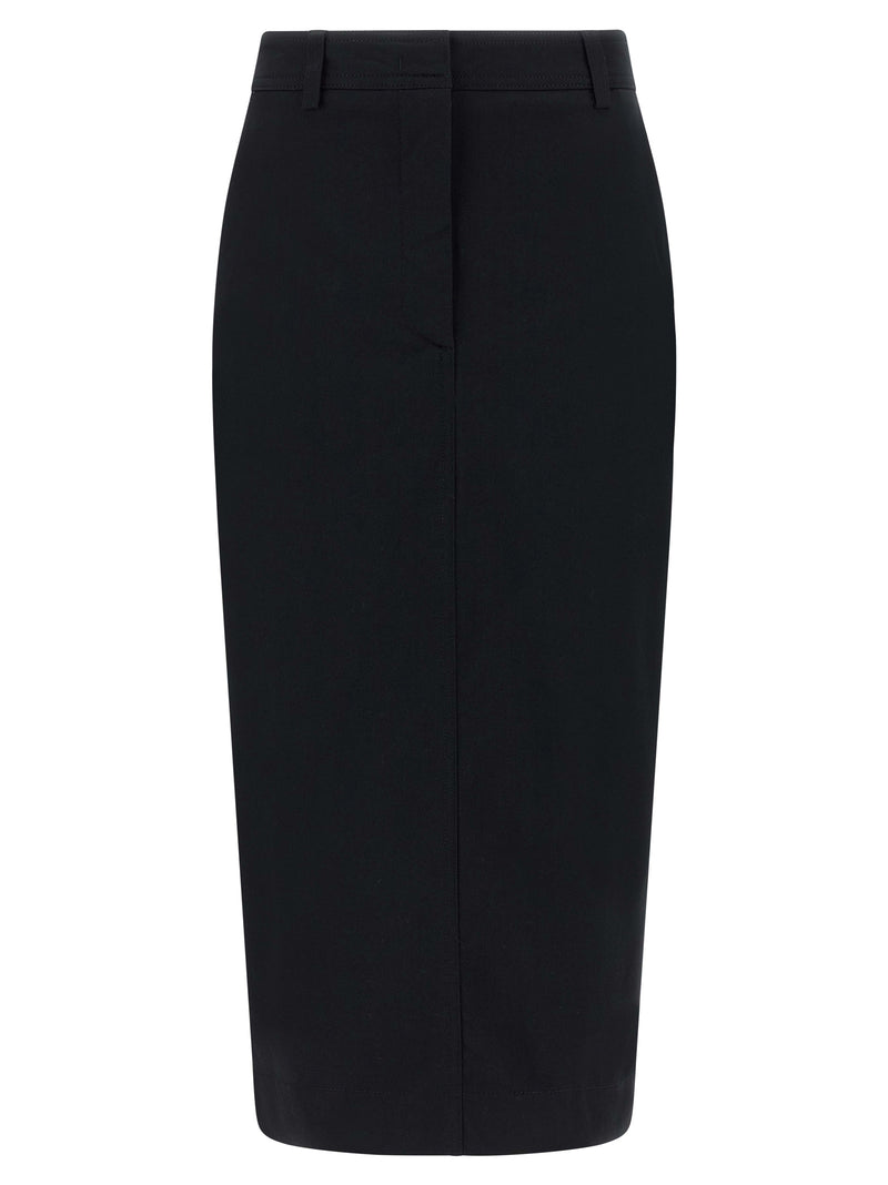 Jupe midi en coton noir NOUVEAUTÉ