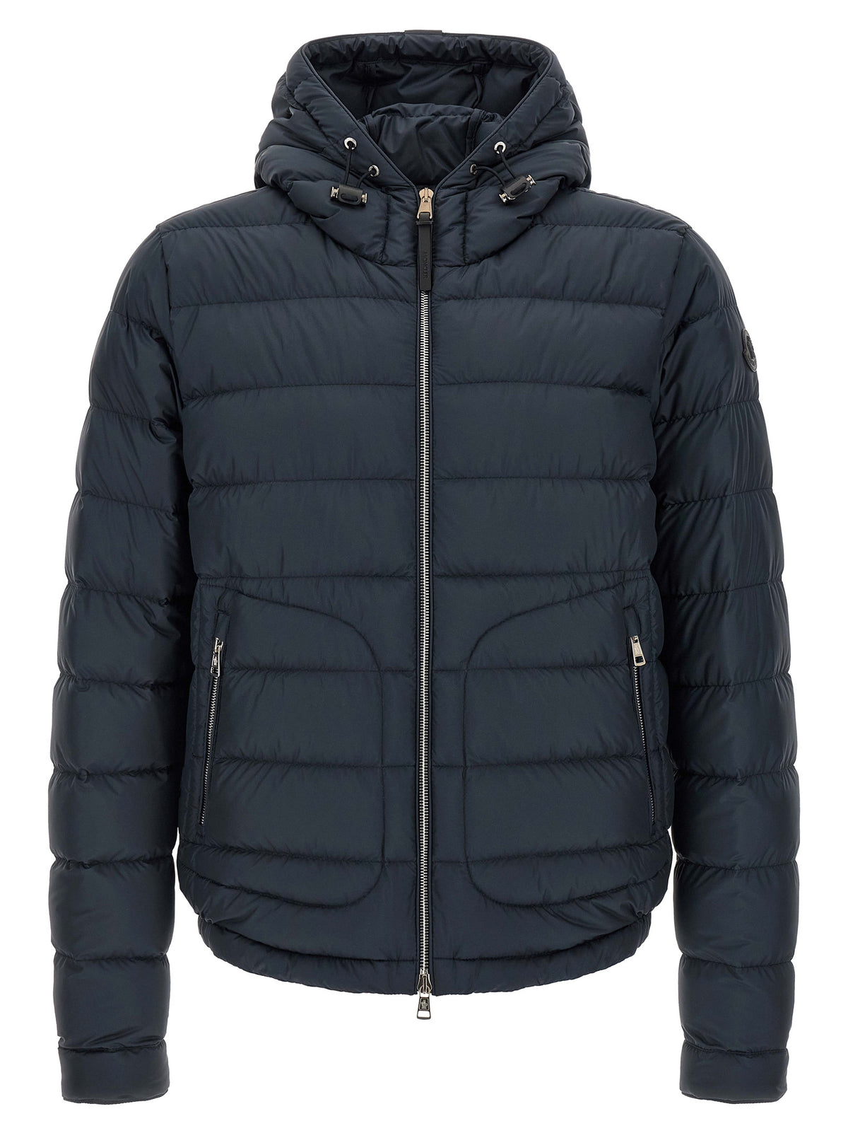 Veste longue Moncler en polyester bleu