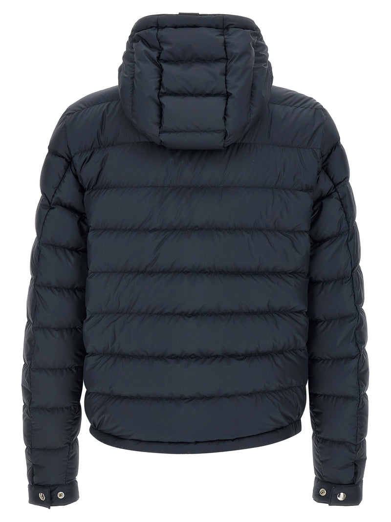Veste longue Moncler en polyester bleu