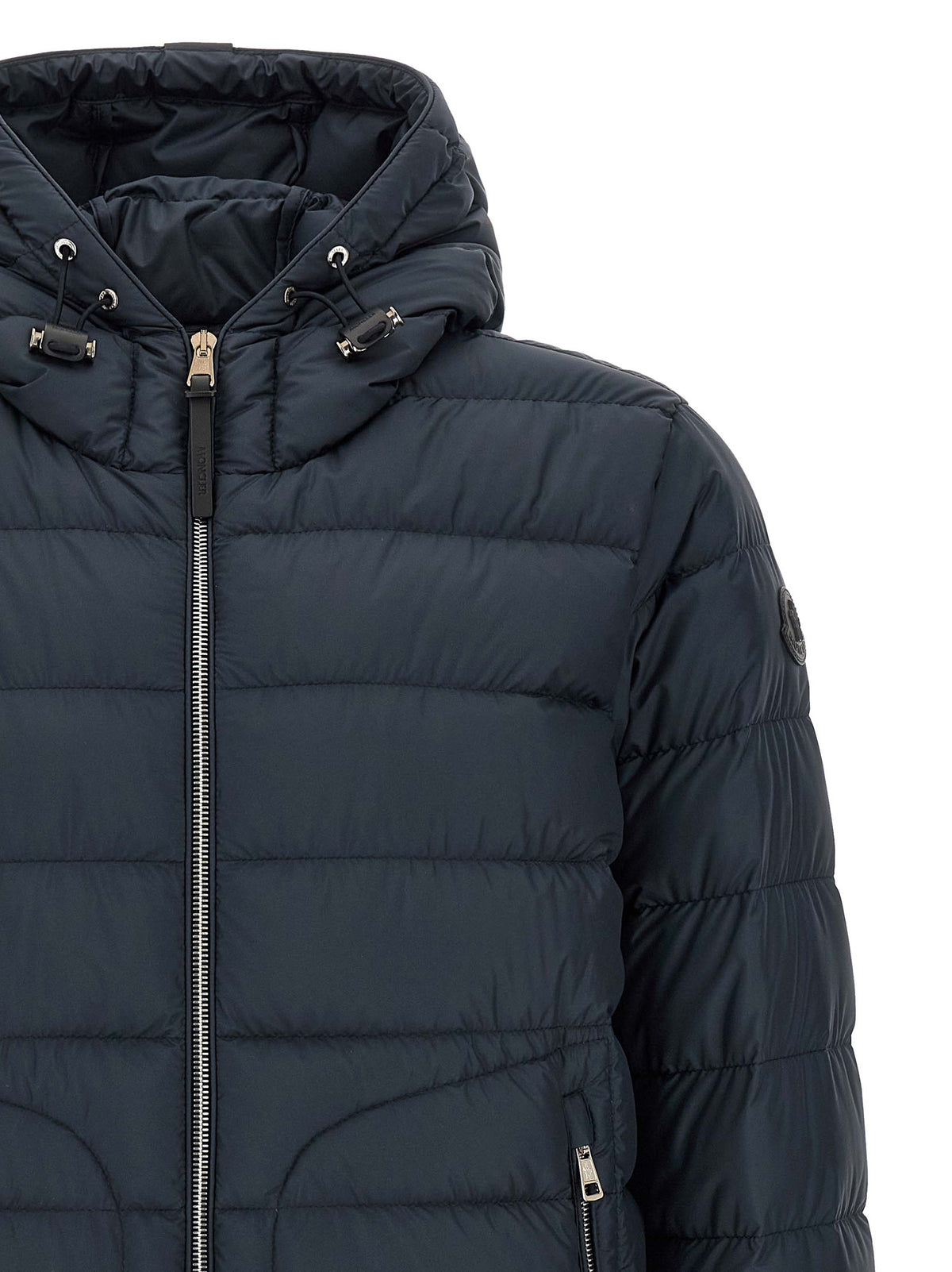 Veste longue Moncler en polyester bleu